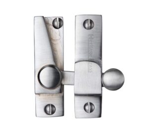 Heritage Brass Hook Plate Sash Fastener (69mm x 20mm), Satin Chrome