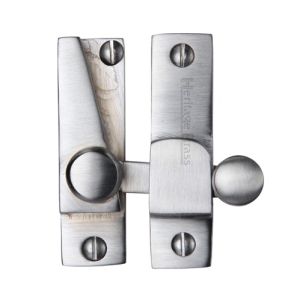 Heritage Brass Hook Plate Sash Fastener (69mm x 20mm), Satin Chrome