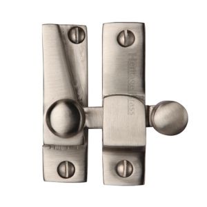 Heritage Brass Hook Plate Sash Fastener (69mm x 20mm), Satin Nickel –