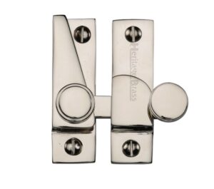 Heritage Brass Hook Plate Sash Fastener (69mm x 20mm), Polished Nickel -