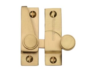 Heritage Brass Hook Plate Sash Fastener (69mm x 20mm), Satin Brass -