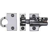 Heritage Brass Fanlight Catch With Ring Pull, Polished Chrome