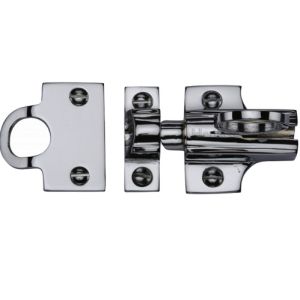 Heritage Brass Fanlight Catch With Ring Pull, Polished Chrome