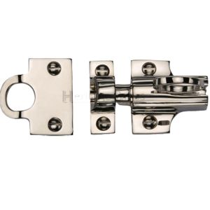 Heritage Brass Fanlight Catch With Ring Pull, Polished Nickel –