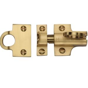 Heritage Brass Fanlight Catch With Ring Pull, Satin Brass –