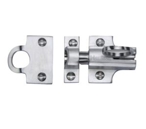 Heritage Brass Fanlight Catch With Ring Pull, Satin Chrome