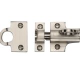 Heritage Brass Fanlight Catch With Ring Pull, Satin Nickel