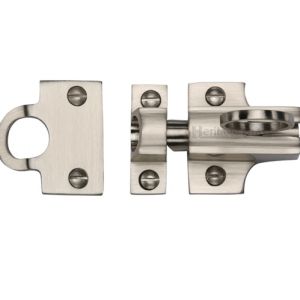 Heritage Brass Fanlight Catch With Ring Pull, Satin Nickel