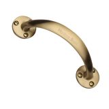 Heritage Brass Curved Bow Pull Handle, Satin Brass