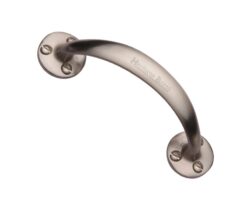 Heritage Brass Curved Bow Pull Handle, Satin Nickel