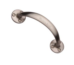 Heritage Brass Curved Bow Pull Handle, Satin Nicke