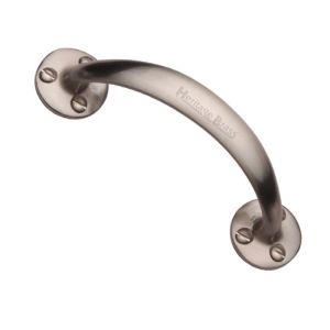 Heritage Brass Curved Bow Pull Handle, Satin Nicke
