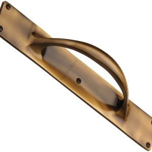 Heritage Brass Slim Pull Handle On 303mm Backplate, Antique Brass –