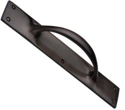 Heritage Brass Slim Pull Handle On 303mm Backplate, Matt Bronze
