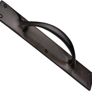 Heritage Brass Slim Pull Handle On 303mm Backplate, Matt Bronze –