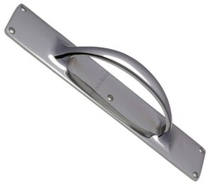 Heritage Brass Slim Pull Handle On 303mm Backplate, Polished Chrome -