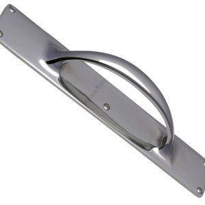 Heritage Brass Slim Pull Handle On 303mm Backplate, Polished Chrome –