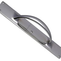 Heritage Brass Slim Pull Handle On 303mm Backplate, Polished Chrome