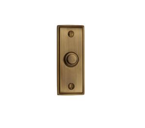 Heritage Brass Oblong Bell Push (83mm x 33mm), Antique Brass