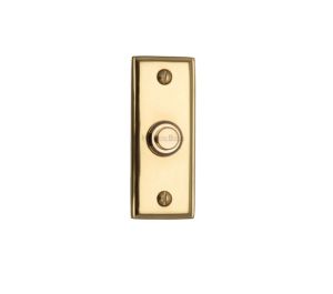 Heritage Brass Oblong Bell Push (83mm x 33mm), Polished Brass