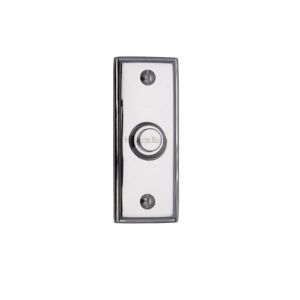 Heritage Brass Oblong Bell Push (83mm x 33mm), Polished Chrome