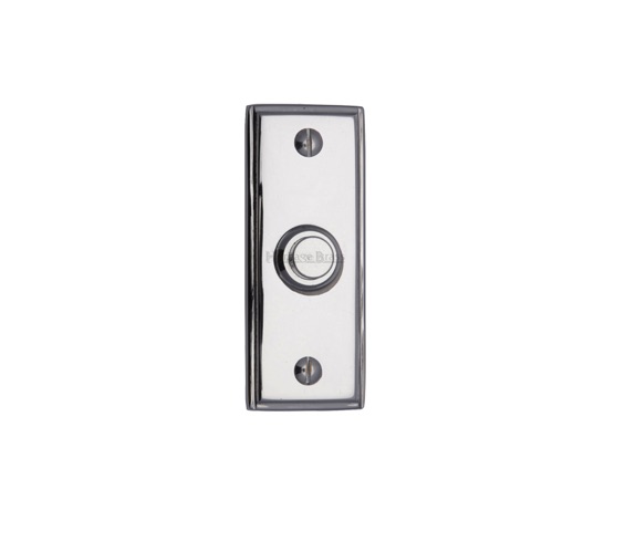 Heritage Brass Oblong Bell Push (83mm x 33mm), Polished Chrome