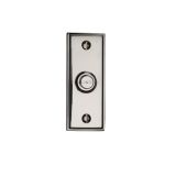 Heritage Brass Oblong Bell Push (83mm x 33mm), Polished Nickel