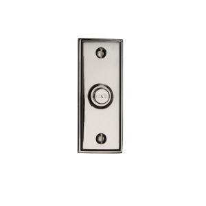 Heritage Brass Oblong Bell Push (83mm x 33mm), Polished Nickel