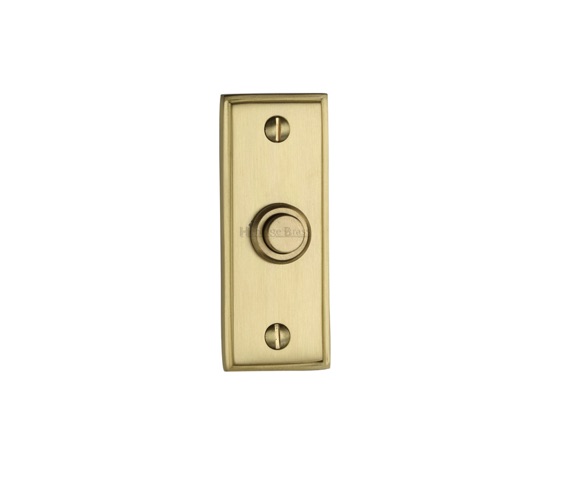 Heritage Brass Oblong Bell Push (83mm x 33mm), Satin Brass