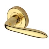 Heritage Brass Sutton Polished Brass Door Handles On Round Rose  (sold in pairs)