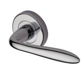 Heritage Brass Sutton Polished Chrome Door Handles On Round Rose  (sold in pairs)