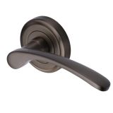 Heritage Brass Sophia Matt Bronze Door Handles On Round Rose   (sold in pairs)