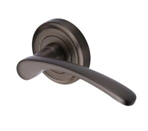 Heritage Brass Sophia Matt Bronze Door Handles On Round Rose   (sold in pairs)