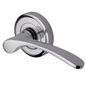 Heritage Brass Sophia Polished Chrome Door Handles On Round Rose  (sold in pairs)
