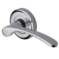Heritage Brass Sophia Polished Chrome Door Handles On Round Rose (sold in pairs)