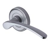 Heritage Brass Sophia Satin Chrome Door Handles On Round Rose  (sold in pairs)