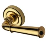 Heritage Brass Colonial Polished Brass Door Handles On Round Rose  (sold in pairs)