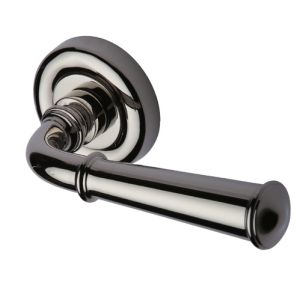 Heritage Brass Colonial Polished Nickel Door Handles On Round Rose  (sold in pairs)