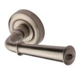 Heritage Brass Colonial Satin Nickel Door Handles On Round Rose  (sold in pairs)