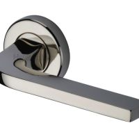 Heritage Brass Bellagio’ Polished Nickel Door Handles On Round Rose  (sold in pairs)