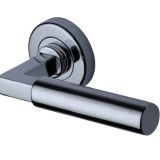 Heritage Brass Bauhaus Polished Chrome Door Handles On Round Rose(sold in pairs)