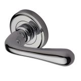 Heritage Brass Charlbury Polished Chrome Door Handles On Round Rose (sold in pairs)