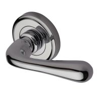 Heritage Brass Charlbury Polished Chrome Door Handles On Round Rose  (sold in pairs)