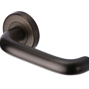 Heritage Brass Harmony Matt Bronze Door Handles On Round Rose  (sold in pairs)