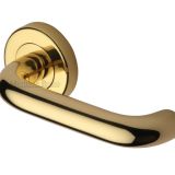 Heritage Brass Harmony Polished Brass Door Handles On Round Rose   (sold in pairs)
