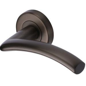 Heritage Brass Centaur Matt Bronze Door Handles On Round Rose (sold in pairs)