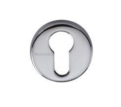 Heritage Brass Euro Profile Key Escutcheon, Polished Chrome -
