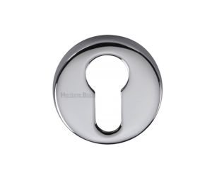 Heritage Brass Euro Profile Key Escutcheon, Polished Chrome -