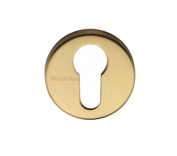 Heritage Brass Euro Profile Key Escutcheon, Satin Brass –