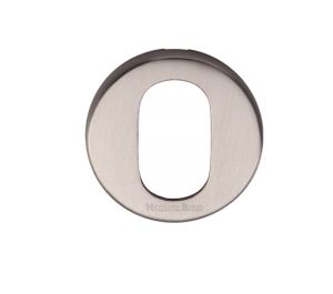 Heritage Brass Oval Key Escutcheon, Satin Nickel -